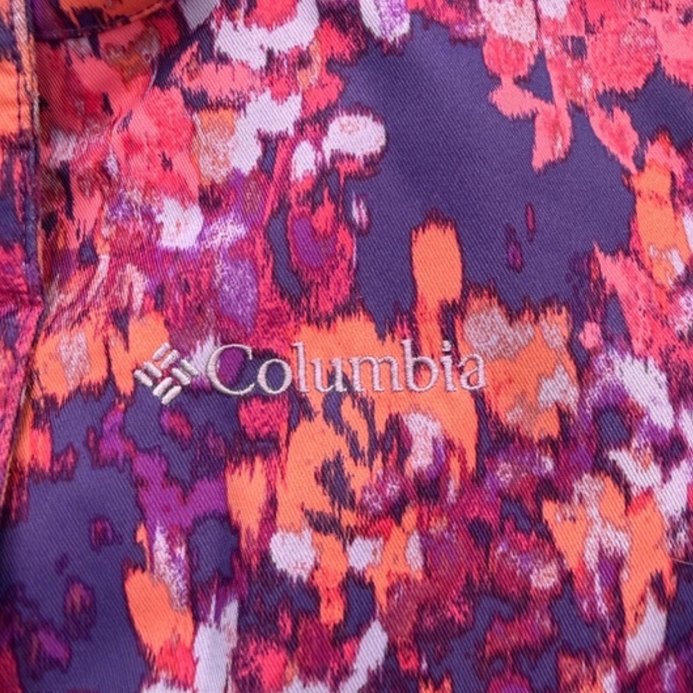 Columbia Jacket Kids Medium Purple Floral Omni-Tech Waterproof Winter Ski Coat - Picture 3 of 11